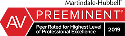 Martindale-Hubbell Preeminent Peer Rated for Highest Level of Professional Excellence badge