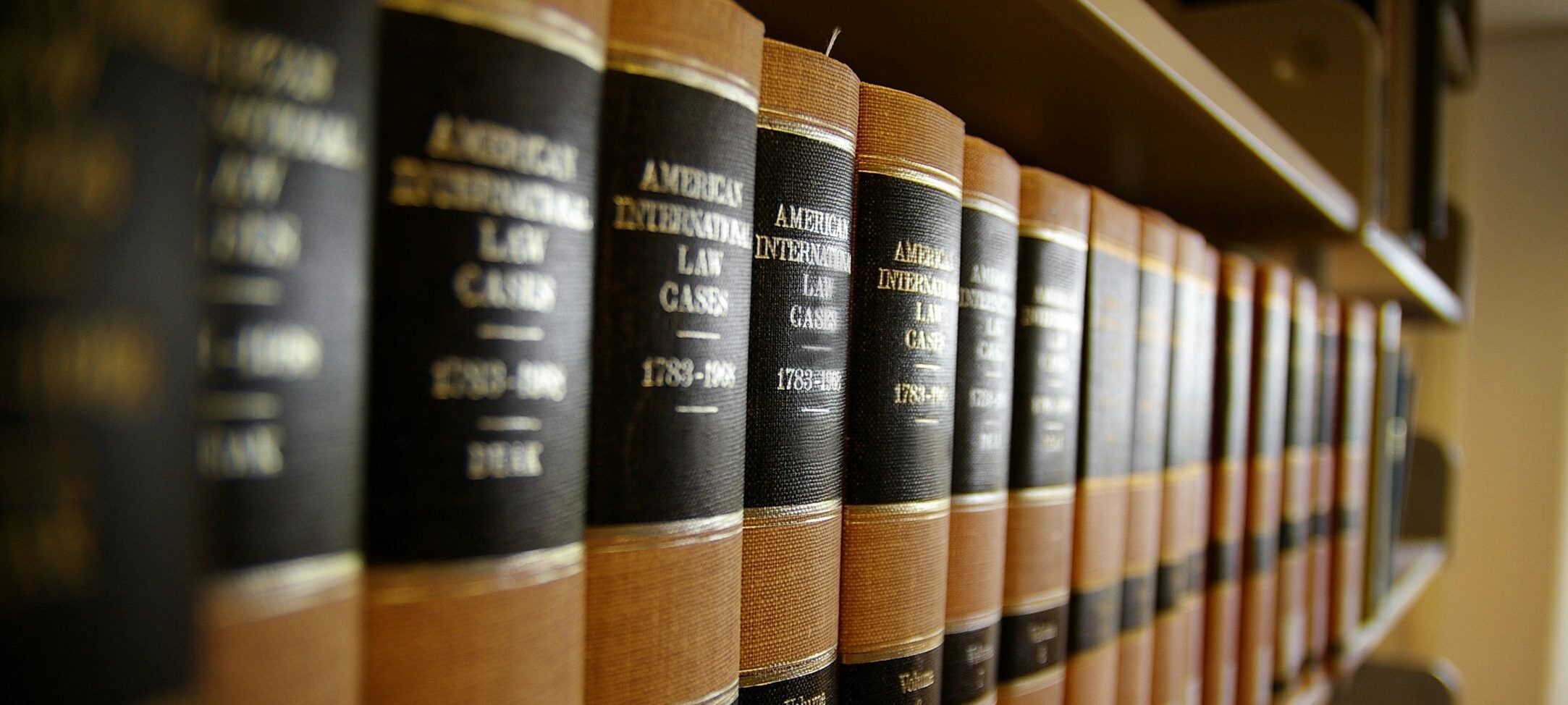 Collection of law books on a shelf